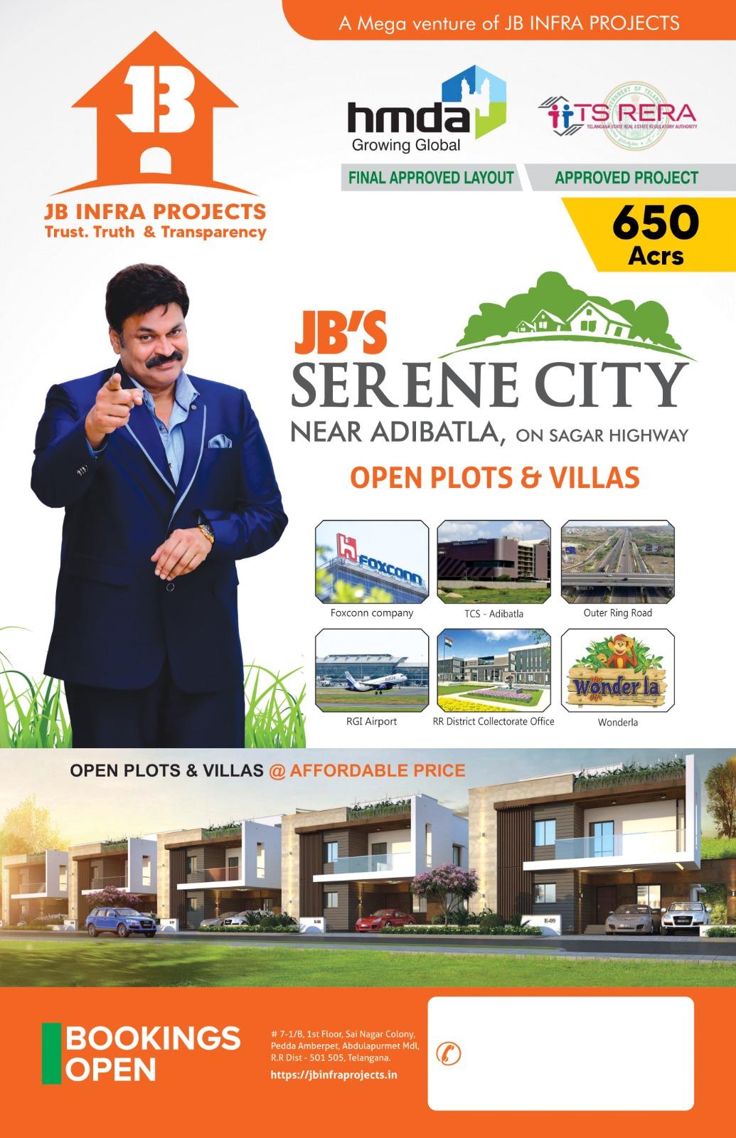 Jb Infra Projects Open Plots Villas For Sale Call:8247382743