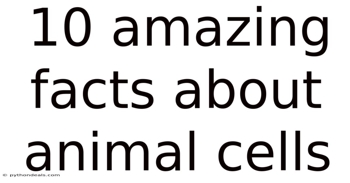 10 Amazing Facts About Animal Cells