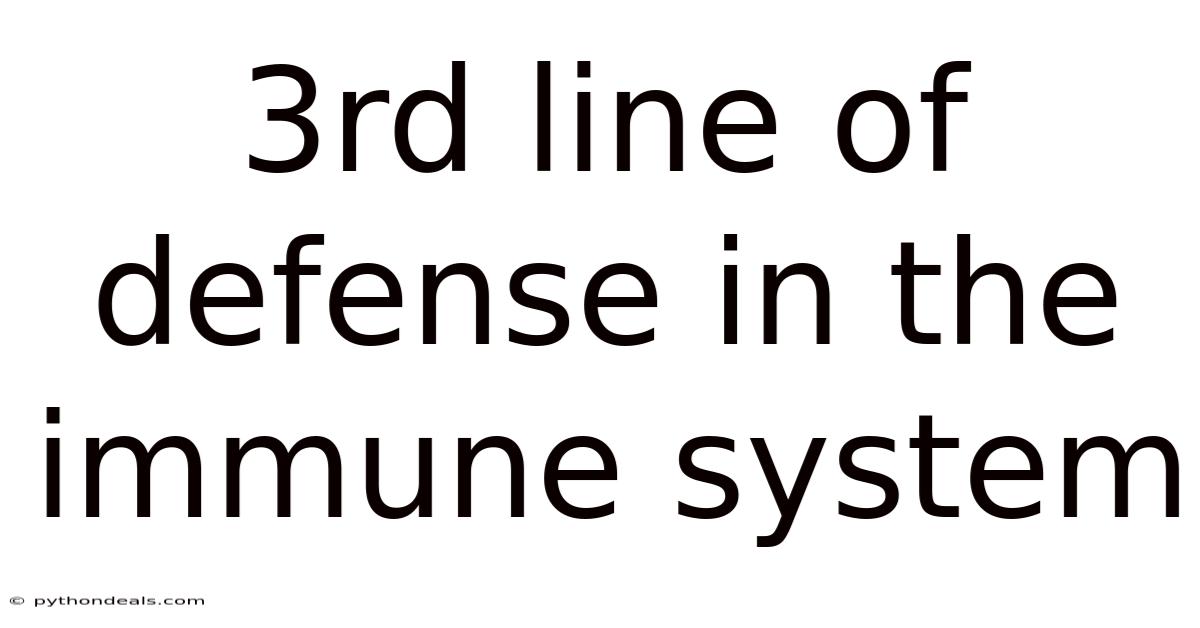 3rd Line Of Defense In The Immune System