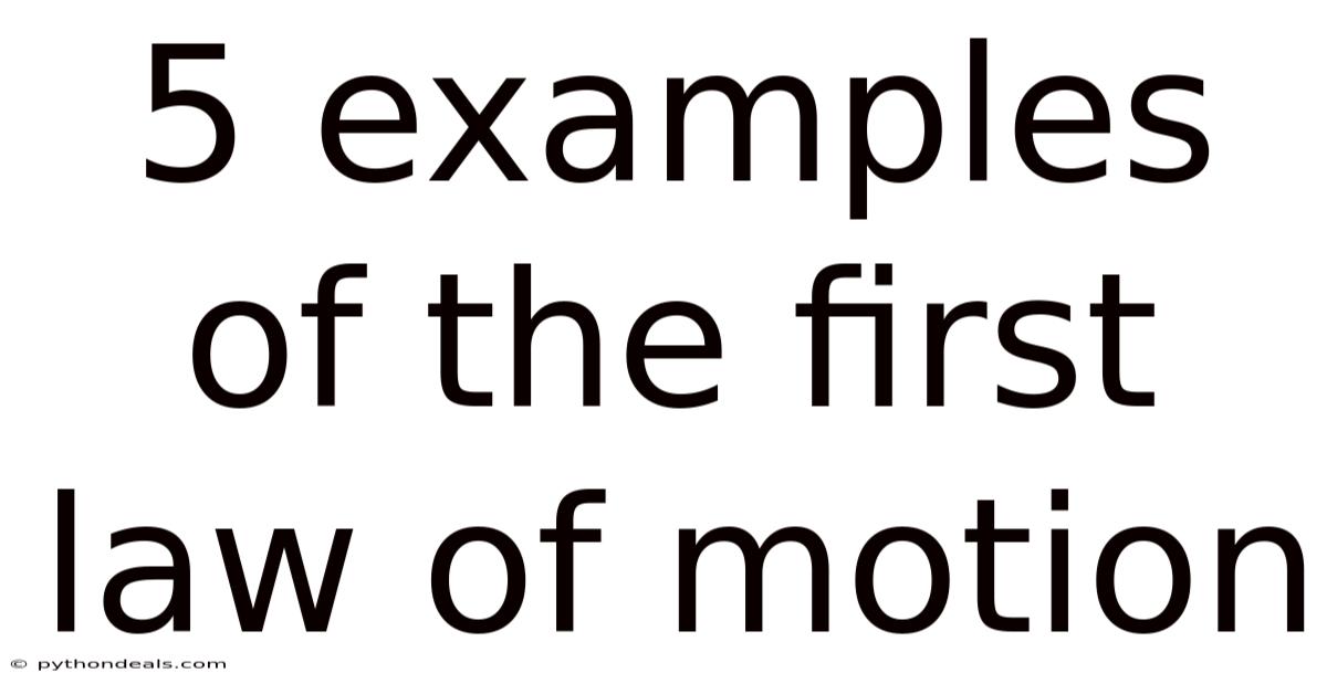 5 Examples Of The First Law Of Motion