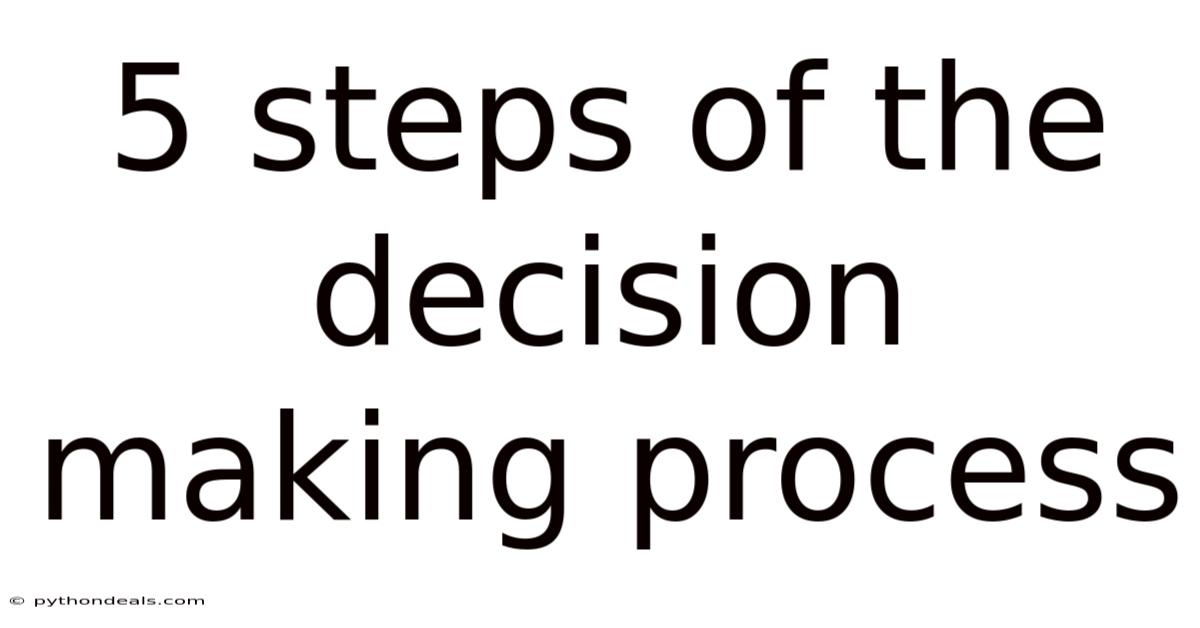 5 Steps Of The Decision Making Process