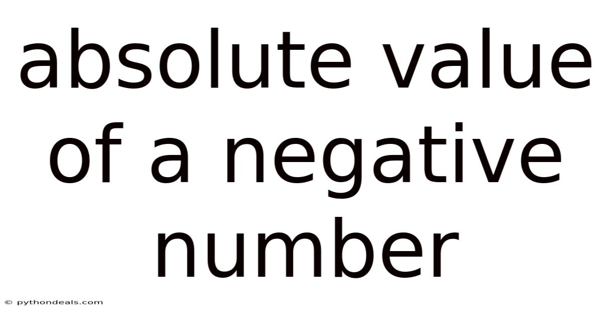 Absolute Value Of A Negative Number