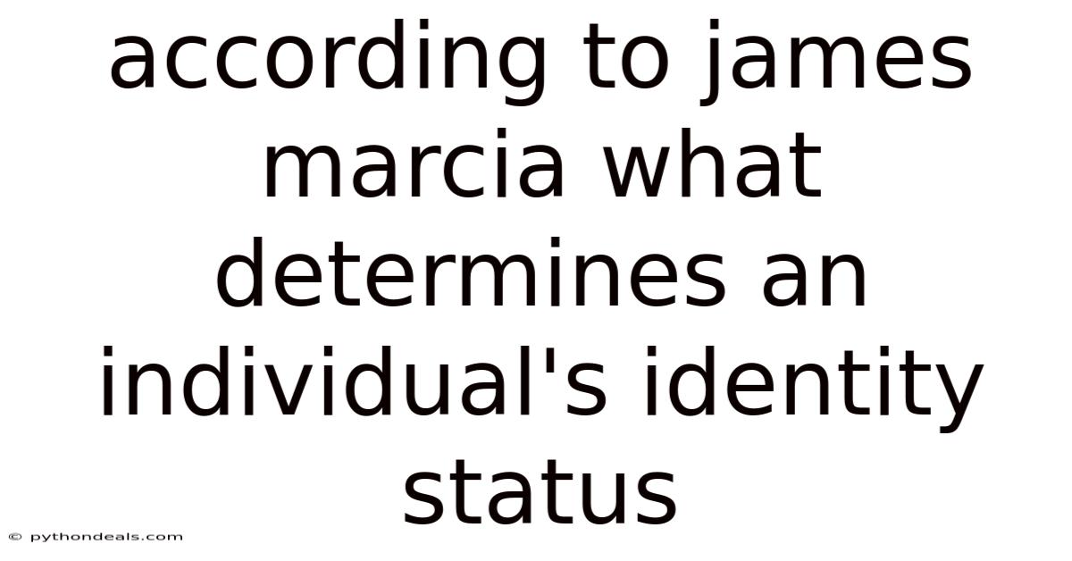 According To James Marcia What Determines An Individual's Identity Status