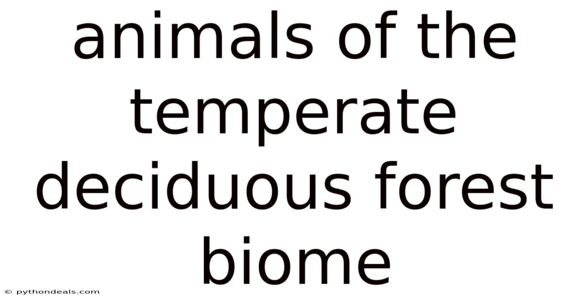 Animals Of The Temperate Deciduous Forest Biome