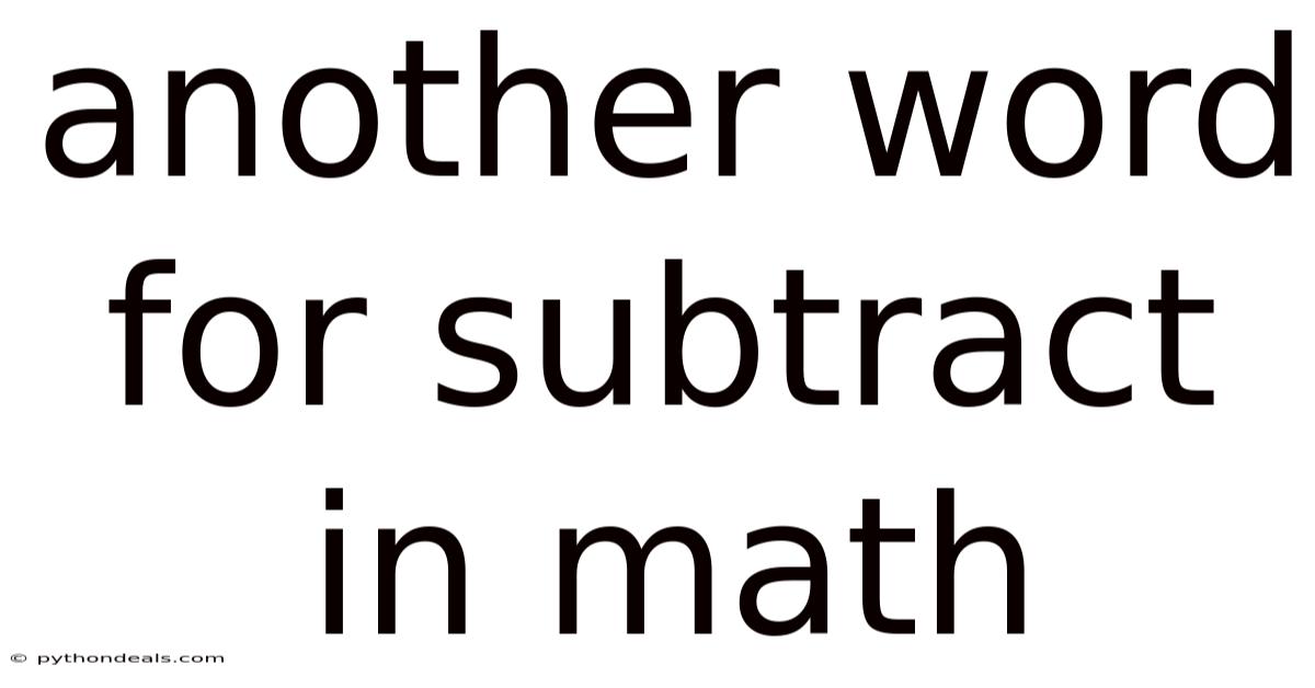 Another Word For Subtract In Math