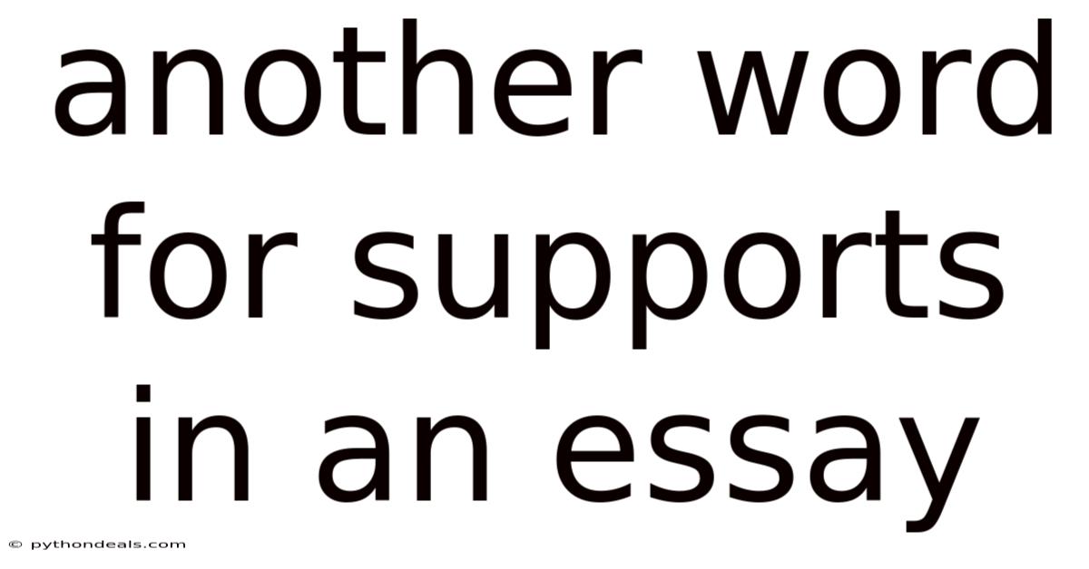 Another Word For Supports In An Essay