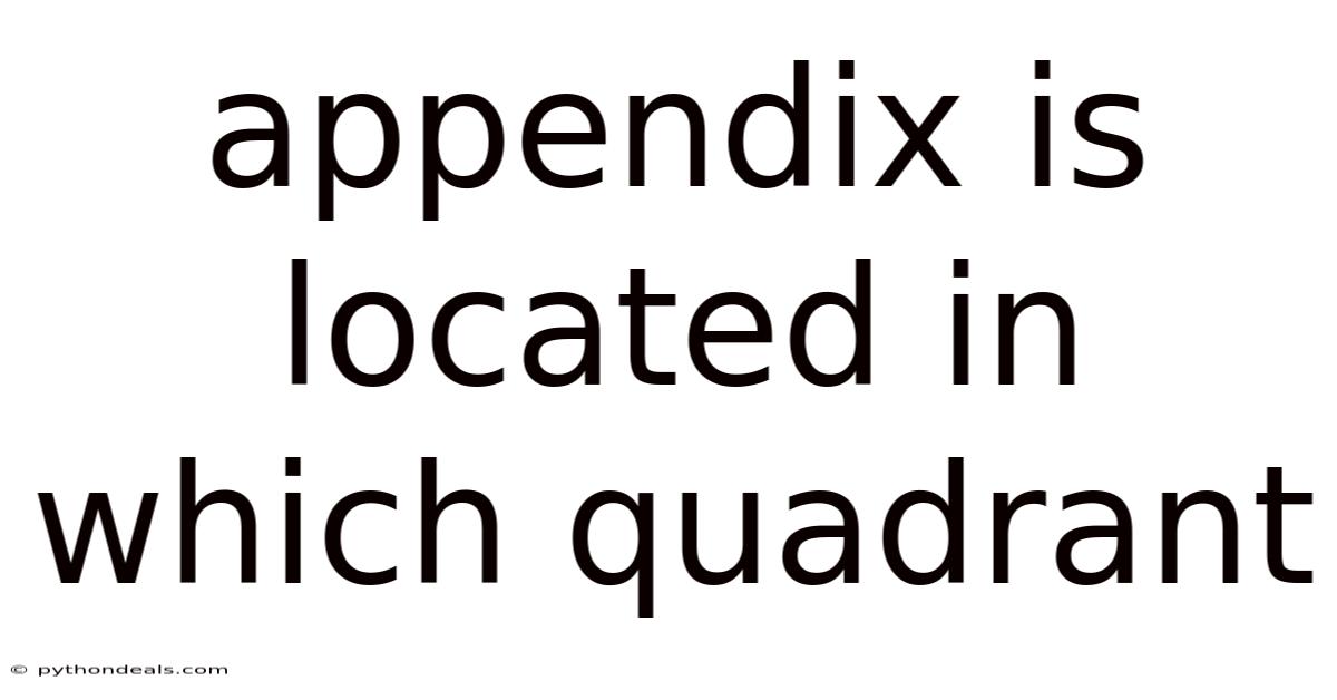 Appendix Is Located In Which Quadrant
