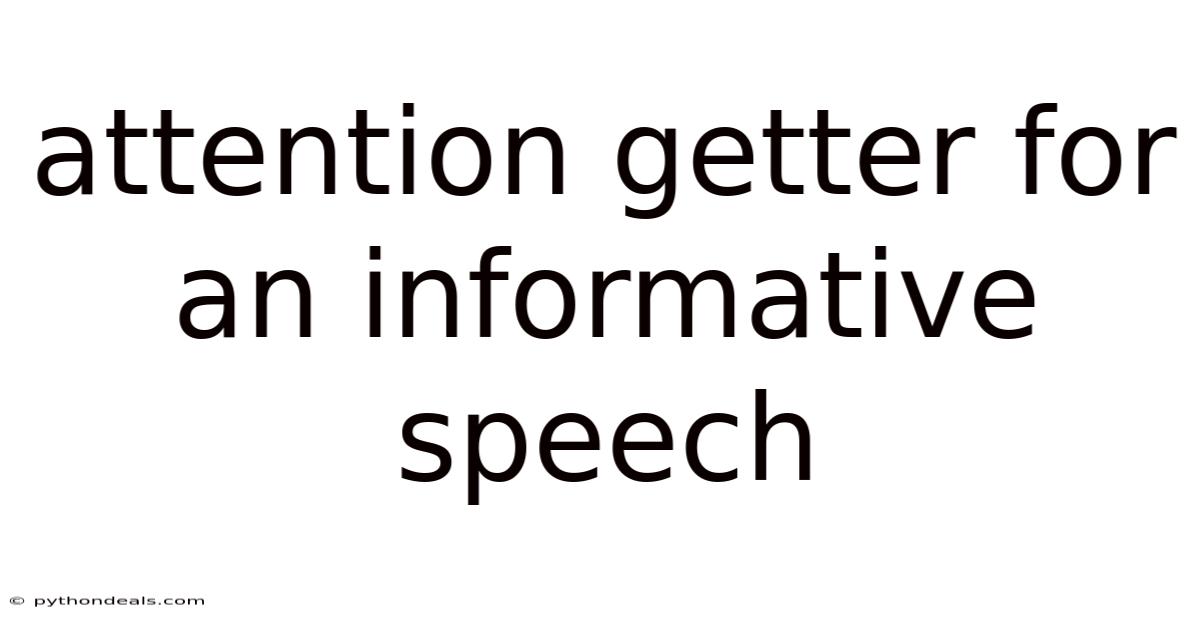Attention Getter For An Informative Speech