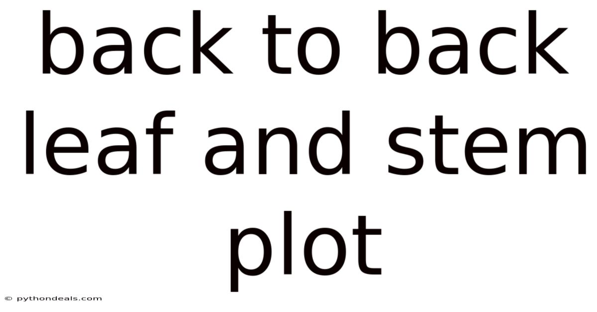 Back To Back Leaf And Stem Plot