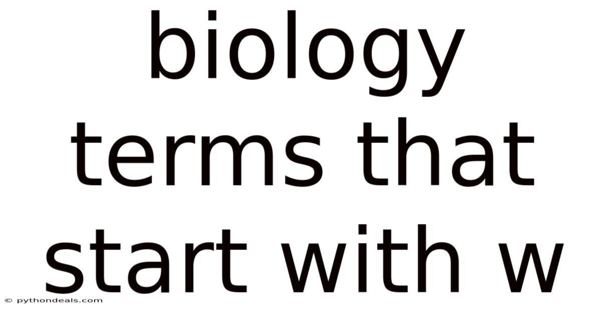 Biology Terms That Start With W
