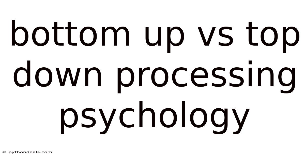 Bottom Up Vs Top Down Processing Psychology