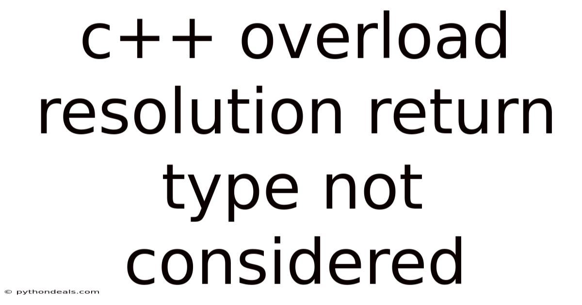 C++ Overload Resolution Return Type Not Considered