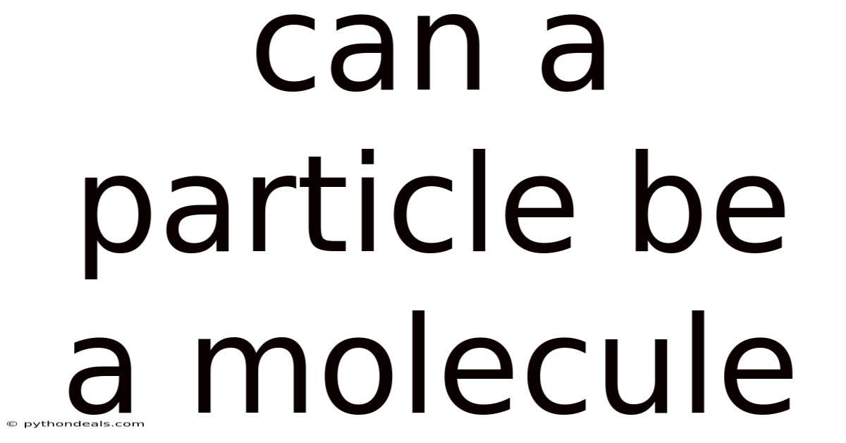 Can A Particle Be A Molecule