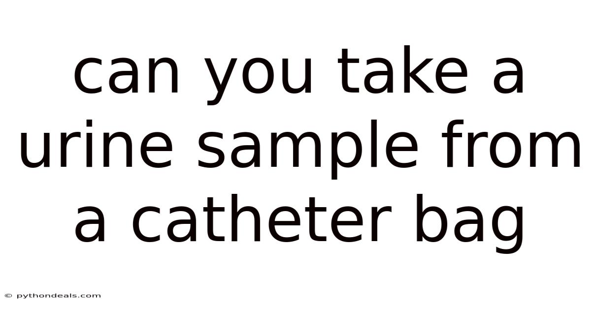 Can You Take A Urine Sample From A Catheter Bag