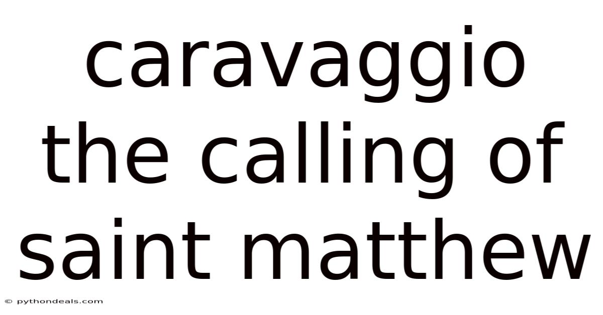Caravaggio The Calling Of Saint Matthew
