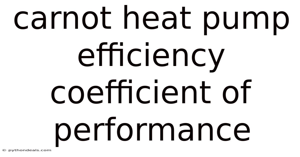 Carnot Heat Pump Efficiency Coefficient Of Performance