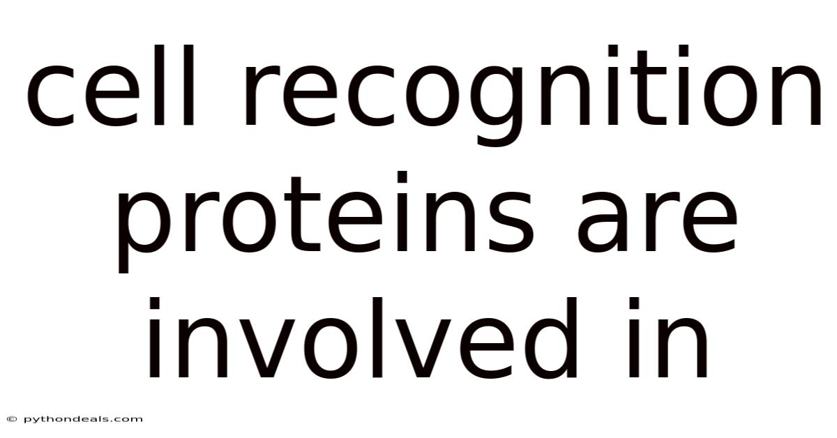 Cell Recognition Proteins Are Involved In