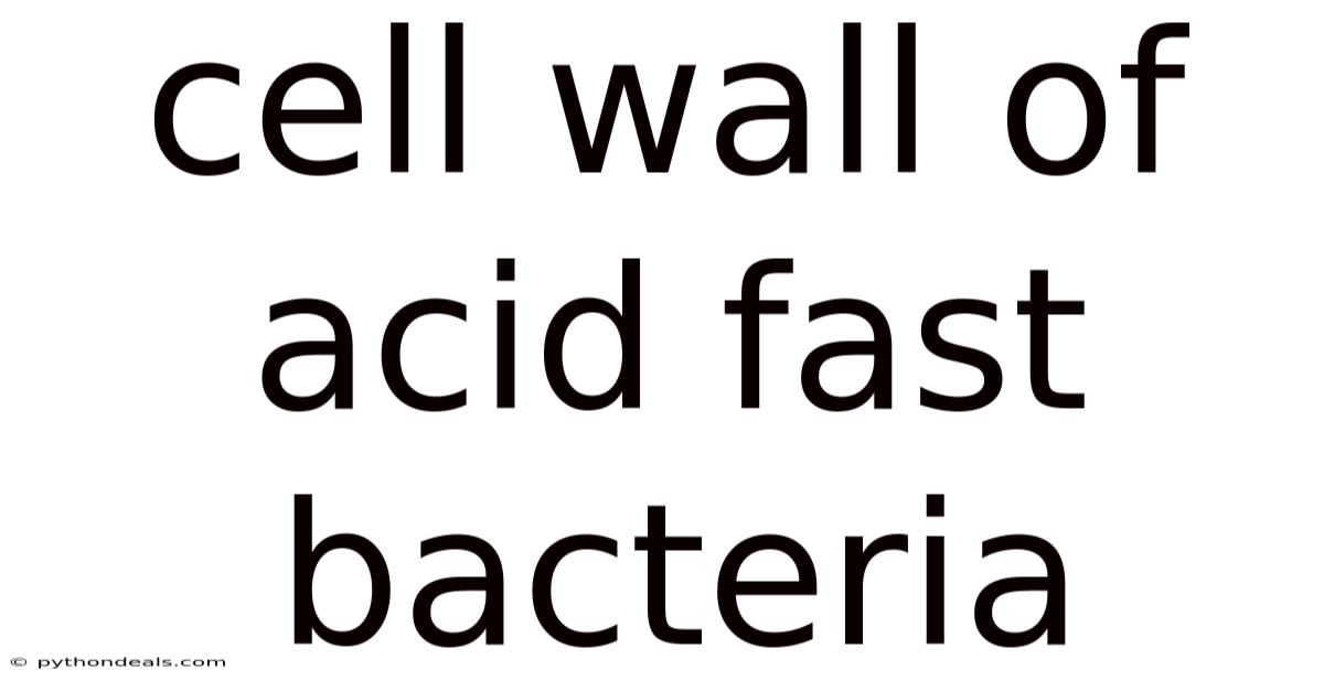 Cell Wall Of Acid Fast Bacteria