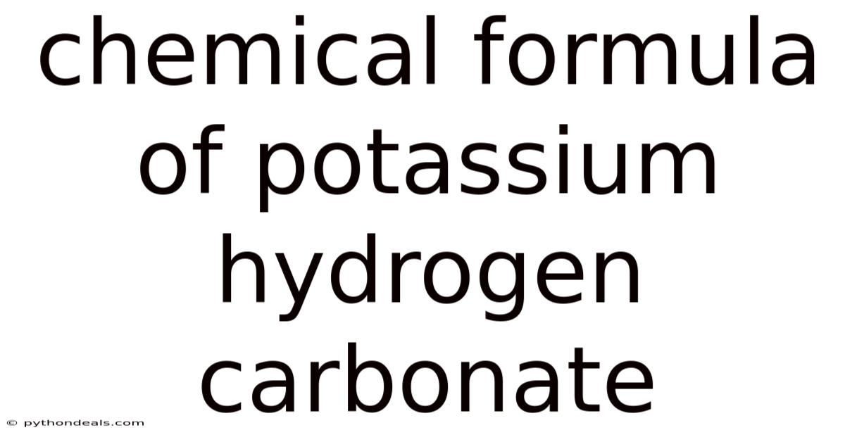 Chemical Formula Of Potassium Hydrogen Carbonate
