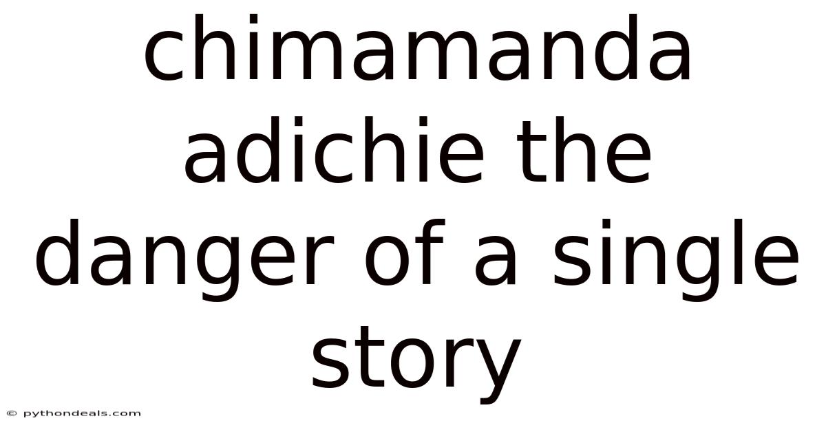 Chimamanda Adichie The Danger Of A Single Story