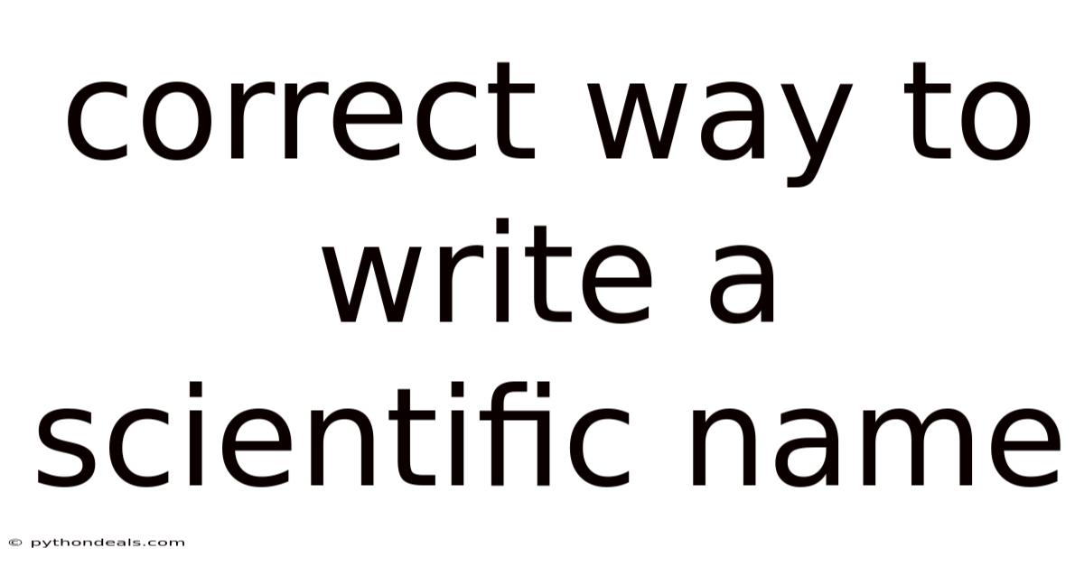 Correct Way To Write A Scientific Name