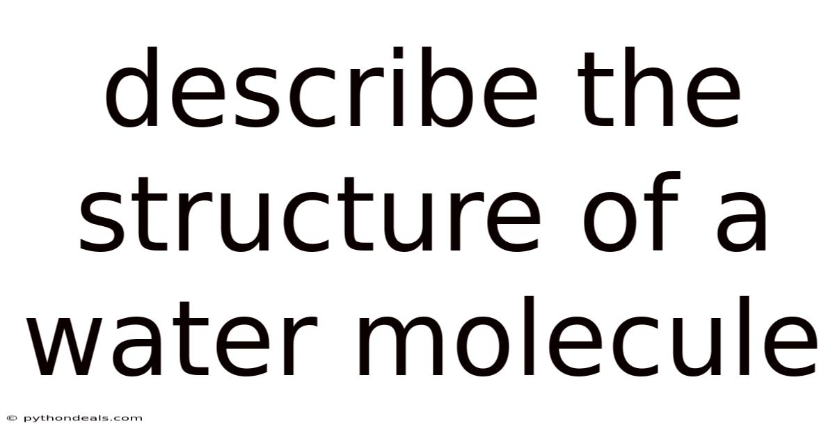 Describe The Structure Of A Water Molecule