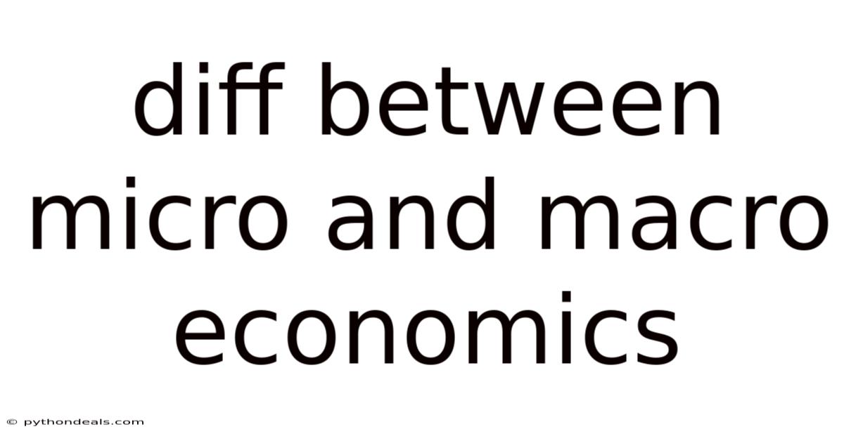 Diff Between Micro And Macro Economics