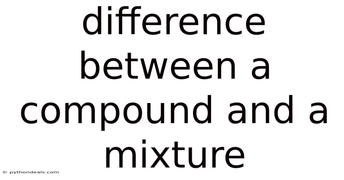 Difference Between A Compound And A Mixture