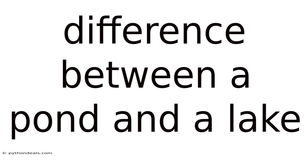 Difference Between A Pond And A Lake