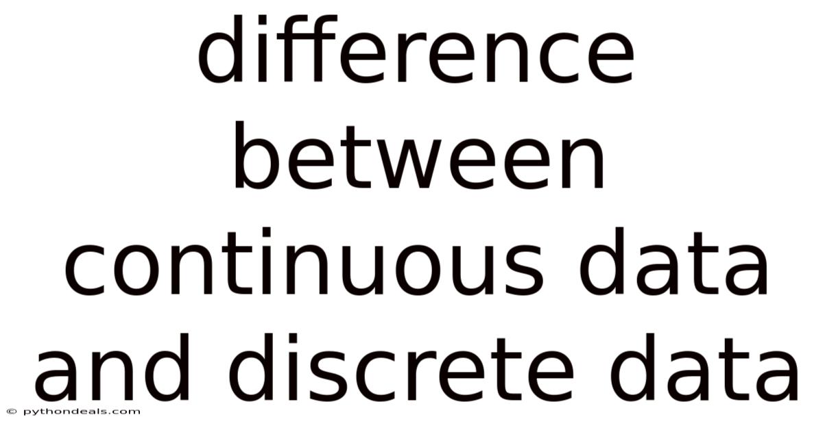 Difference Between Continuous Data And Discrete Data