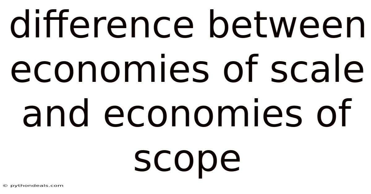 Difference Between Economies Of Scale And Economies Of Scope