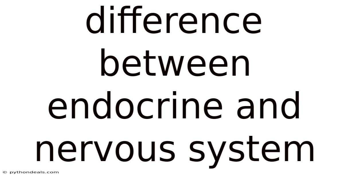 Difference Between Endocrine And Nervous System