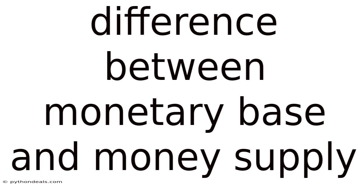 Difference Between Monetary Base And Money Supply