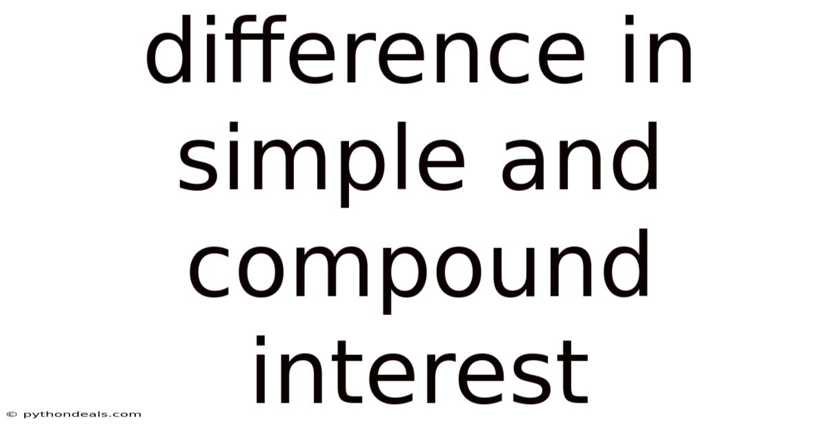 Difference In Simple And Compound Interest