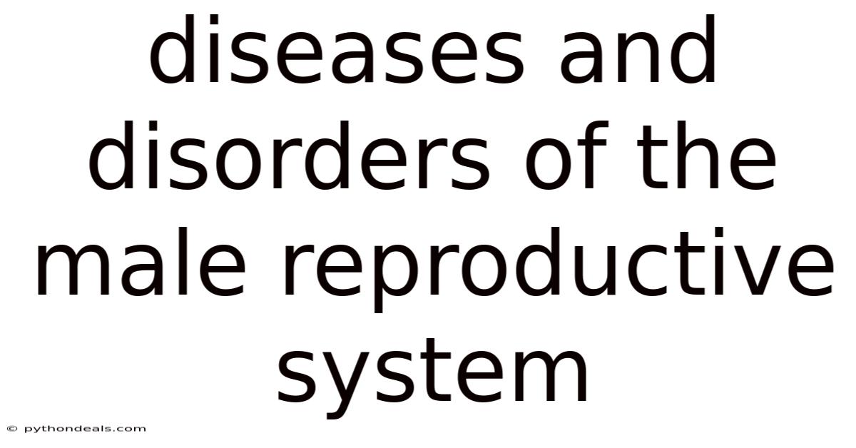 Diseases And Disorders Of The Male Reproductive System