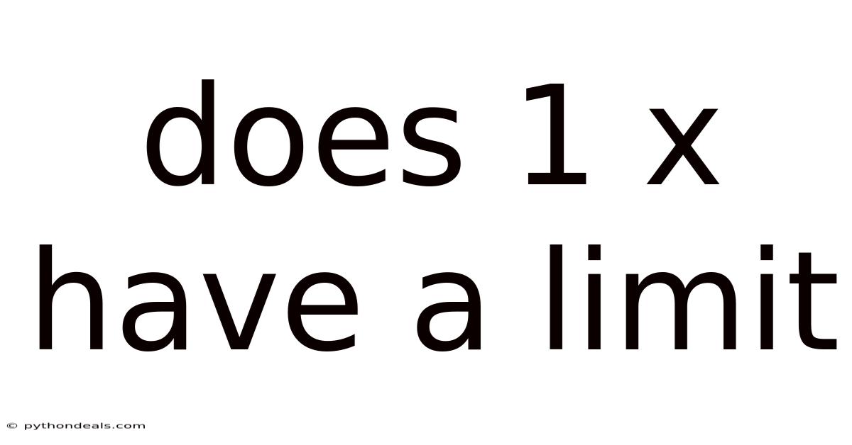 Does 1 X Have A Limit