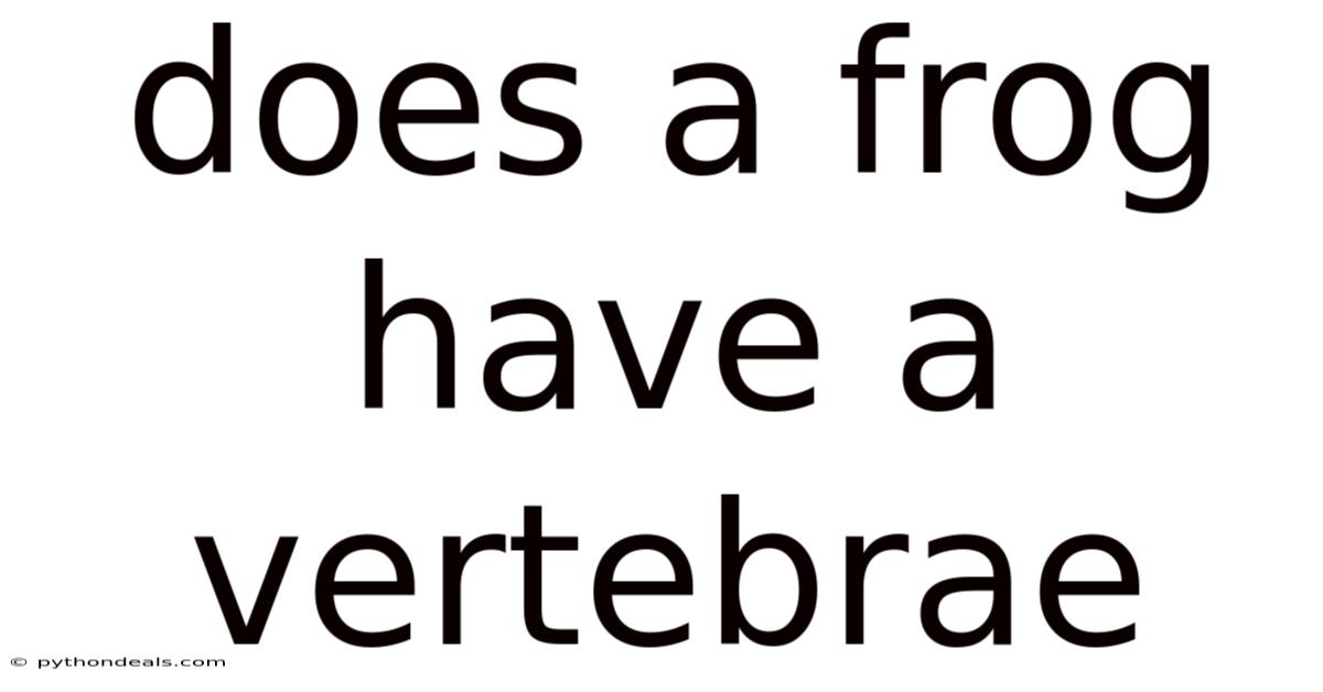 Does A Frog Have A Vertebrae