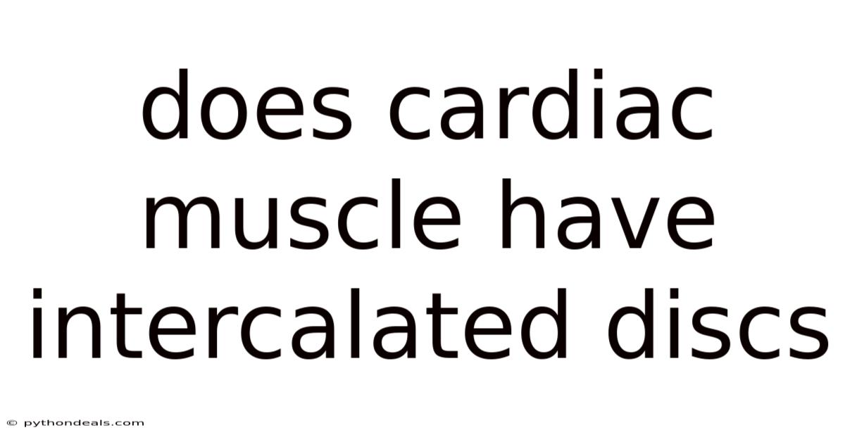 Does Cardiac Muscle Have Intercalated Discs