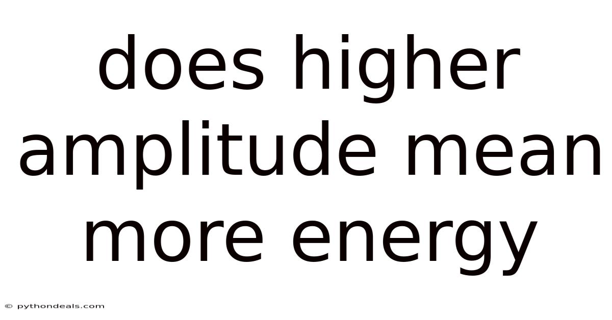Does Higher Amplitude Mean More Energy