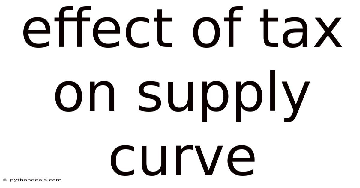 Effect Of Tax On Supply Curve