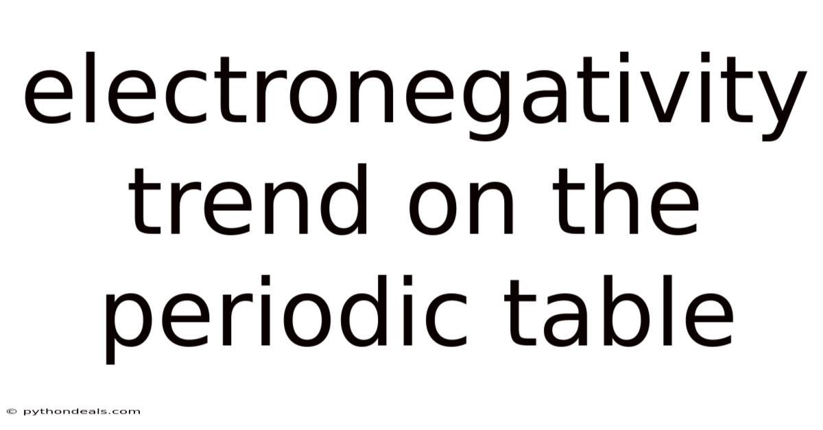 Electronegativity Trend On The Periodic Table