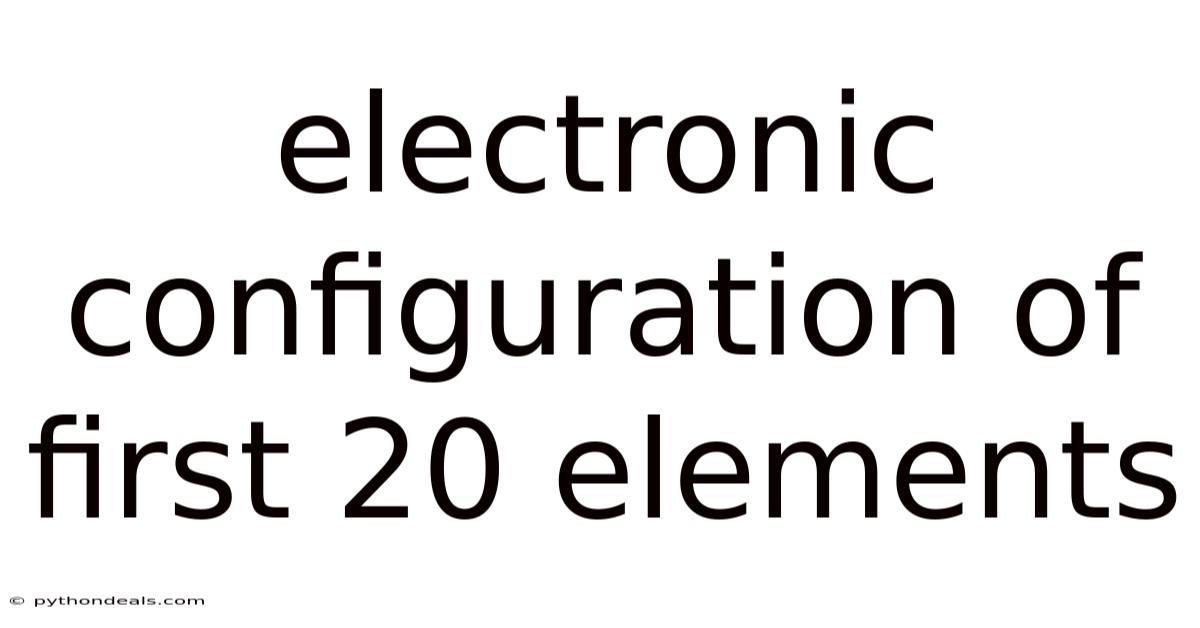 Electronic Configuration Of First 20 Elements