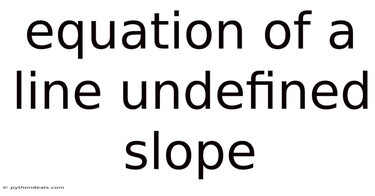 Equation Of A Line Undefined Slope