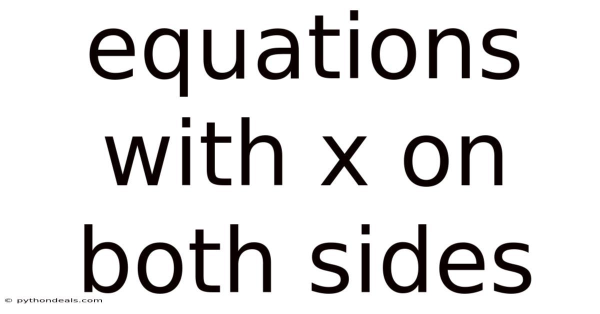 Equations With X On Both Sides