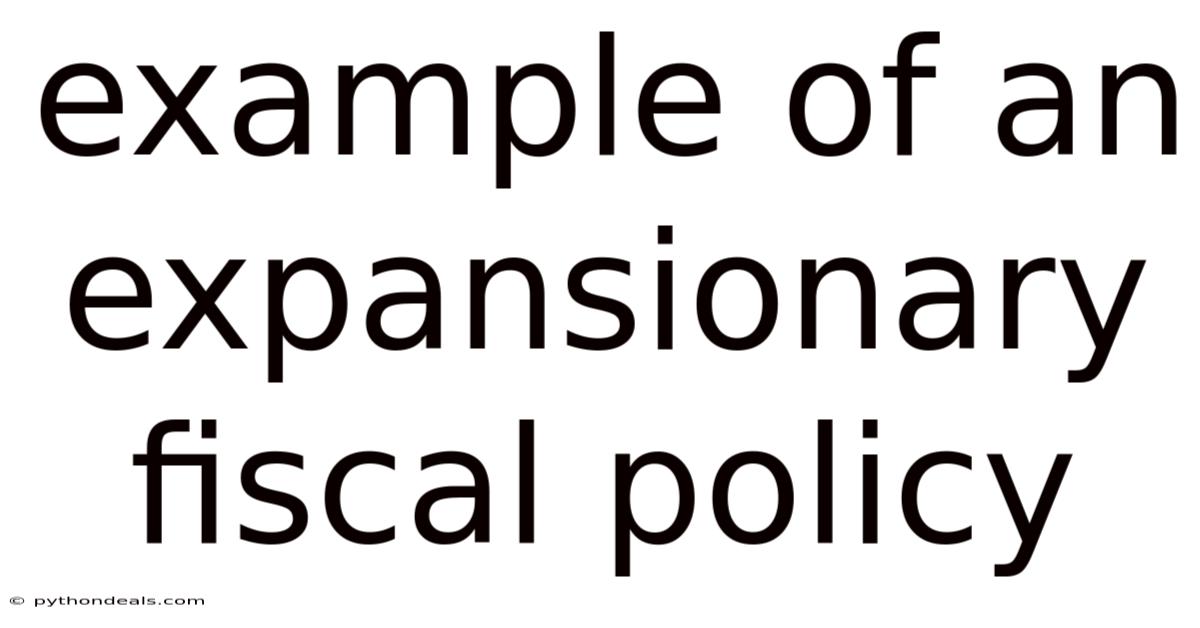 Example Of An Expansionary Fiscal Policy