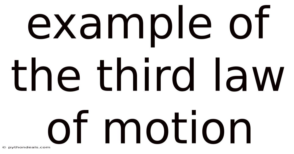 Example Of The Third Law Of Motion