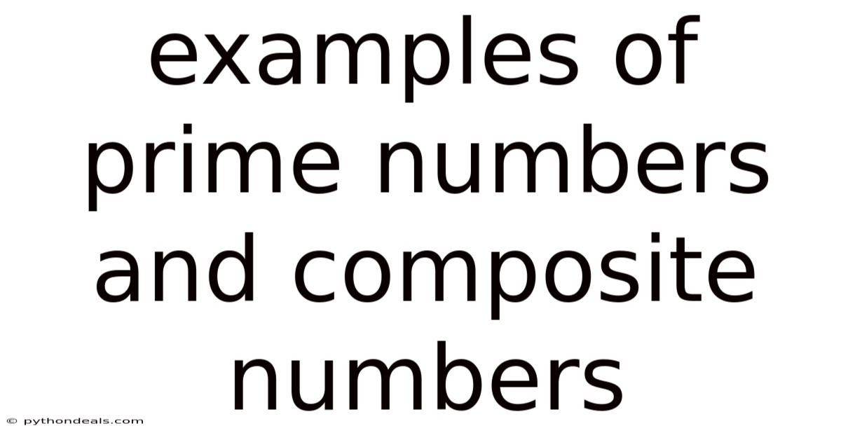 Examples Of Prime Numbers And Composite Numbers