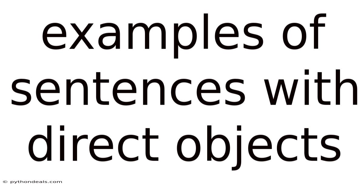 Examples Of Sentences With Direct Objects