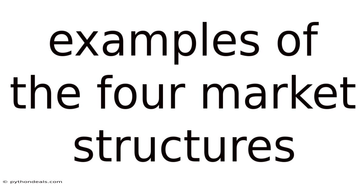 Examples Of The Four Market Structures