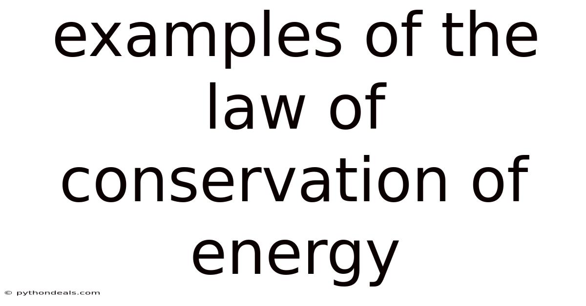 Examples Of The Law Of Conservation Of Energy